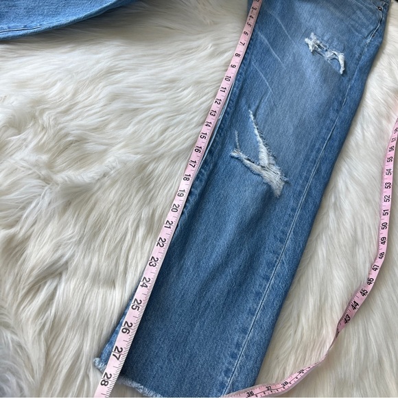 J. Crew Point Sur High Rise Retro Denim Distressed Light Wash Raw Hem Size 26 - Picture 16 of 16